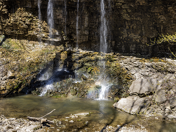 Plunge pool at base of Charleston Falls.