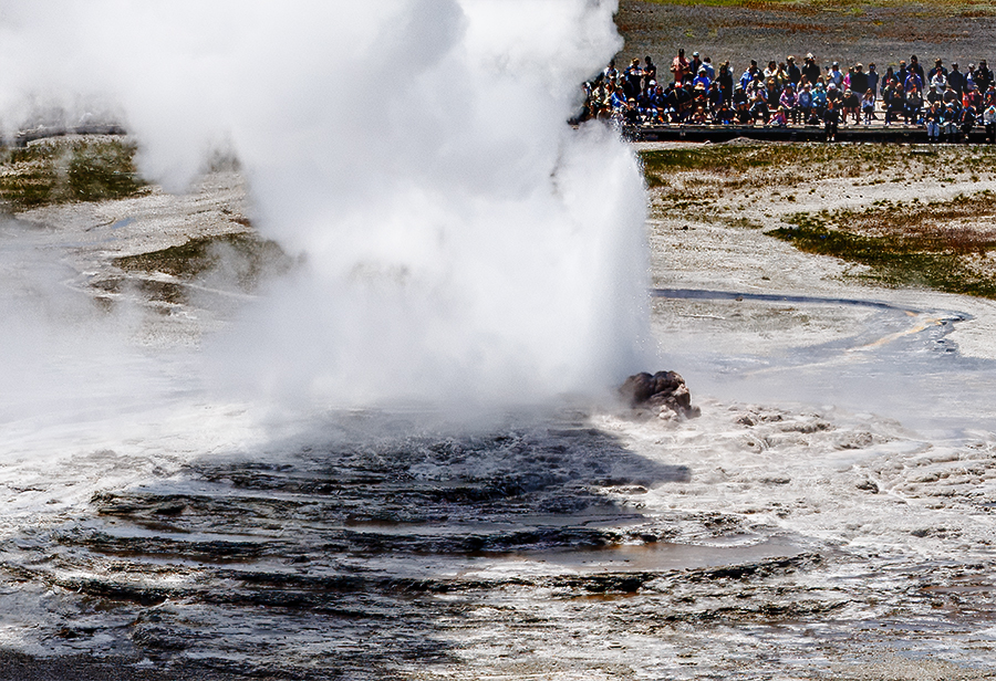 Terraces surrounding Old Faithful Geyser