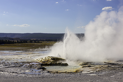 Clepsydra Geyser eruption in Lower Gyser Basin