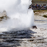 Old Faithful Geyser from above.